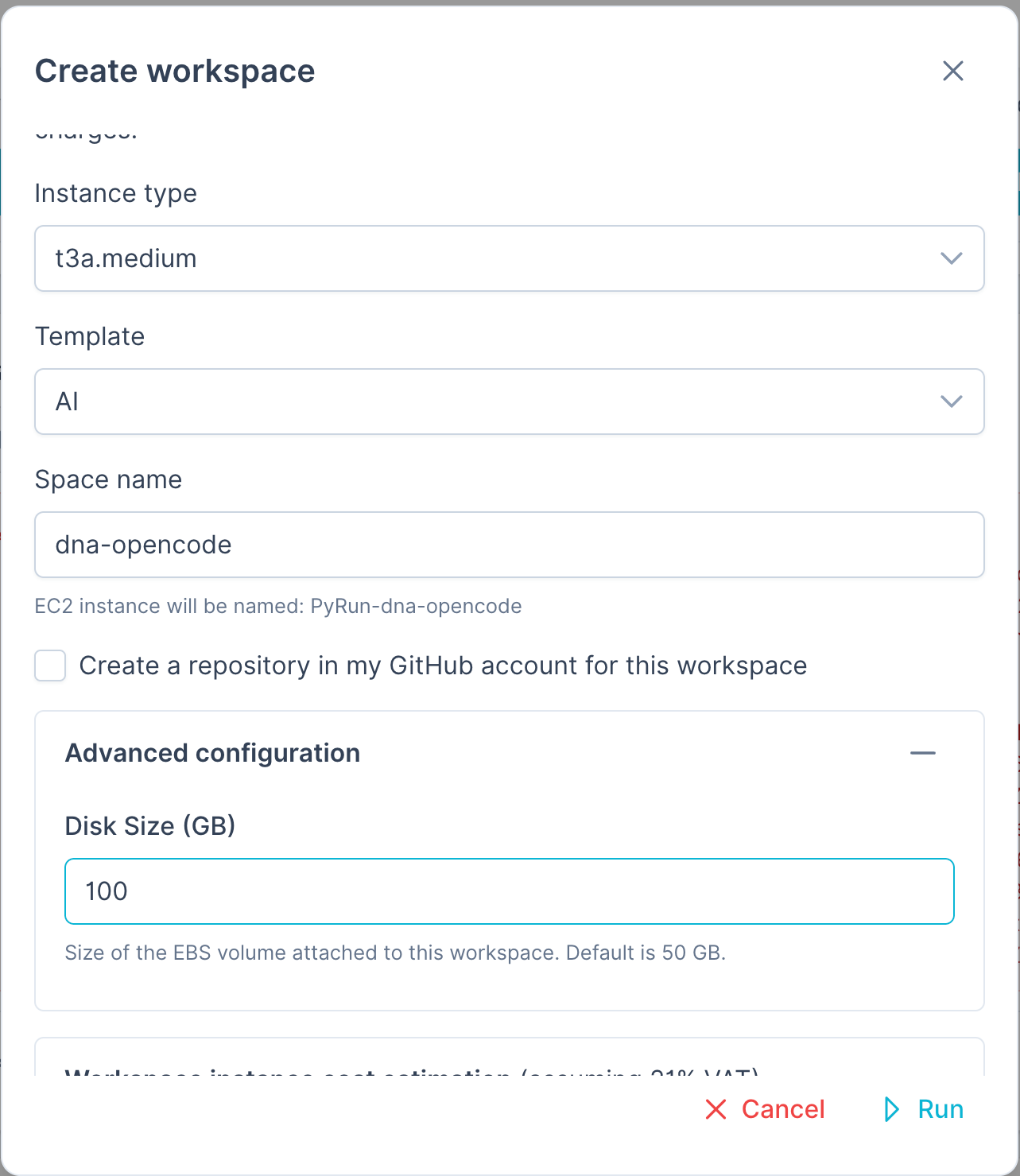 Configure PyRun Workspace